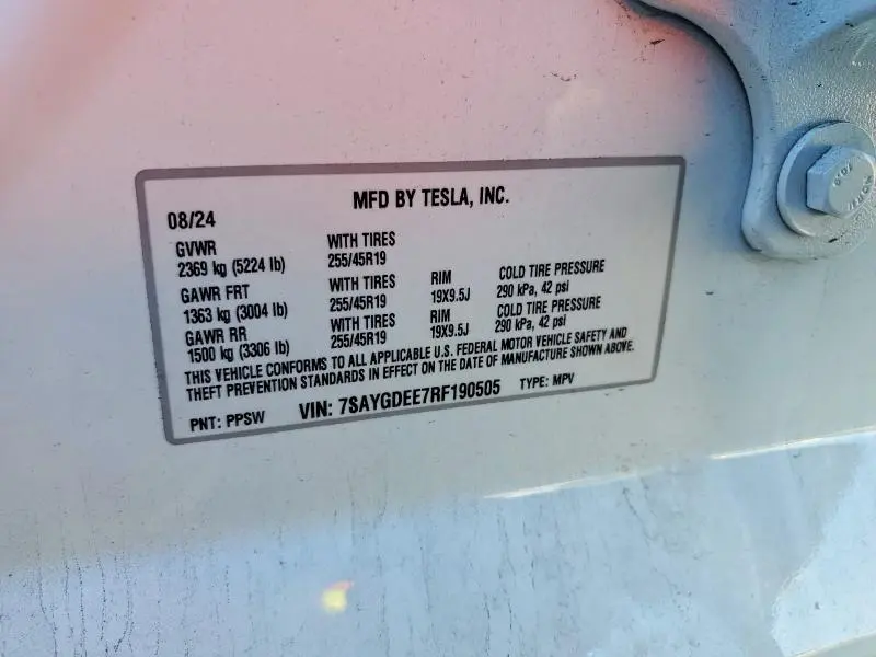 2024 TESLA MODEL Y   