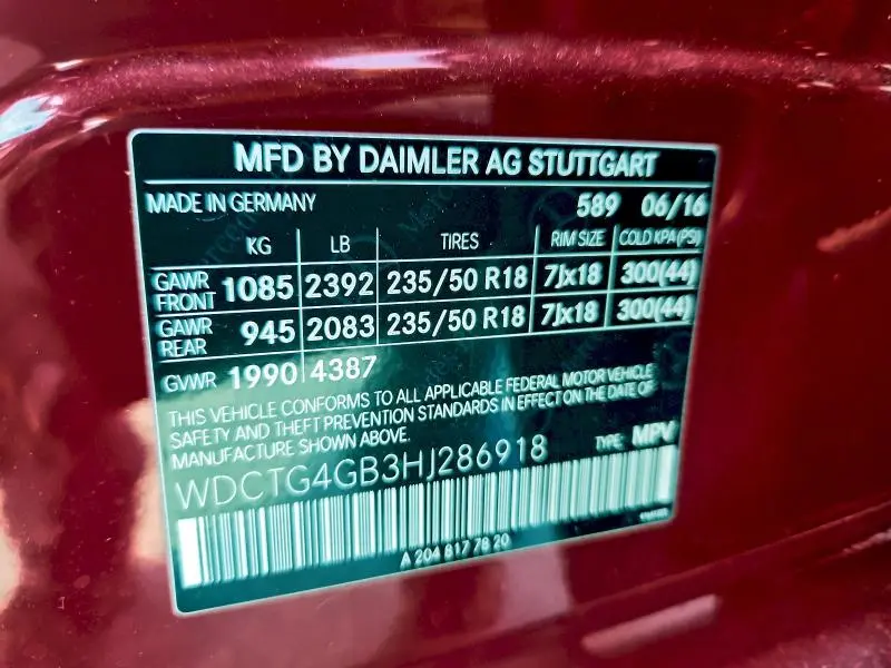 2017 MERCEDES-BENZ GLA 250 4MATIC  