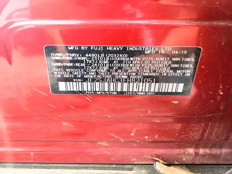 2015 SUBARU FORESTER 2.5I LIMITED  