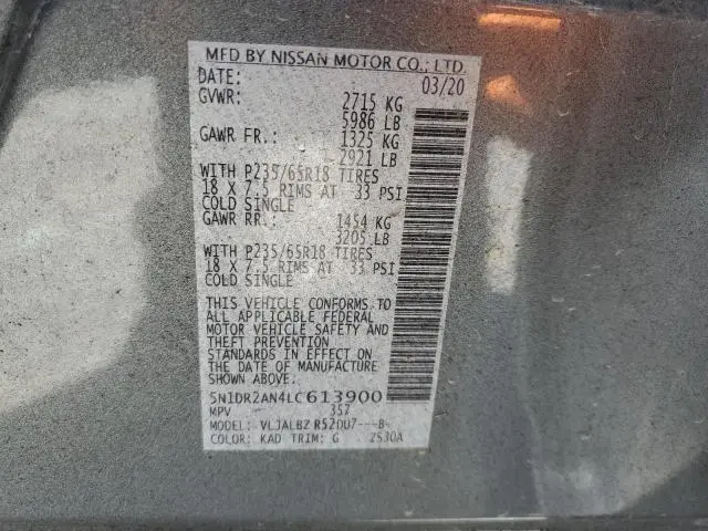 2020 NISSAN PATHFINDER S  