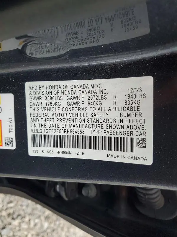 2024 HONDA CIVIC SPORT  