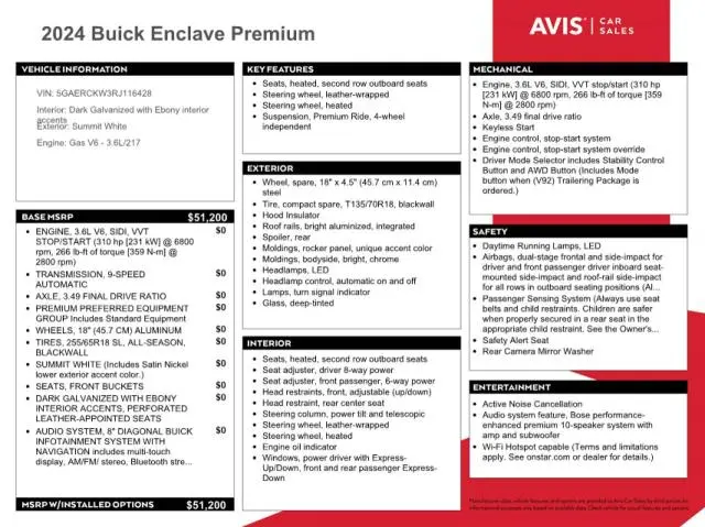 2024 BUICK ENCLAVE PREMIUM  