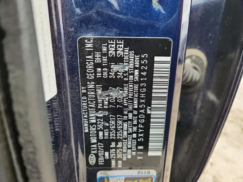 2017 KIA SORENTO LX V6  