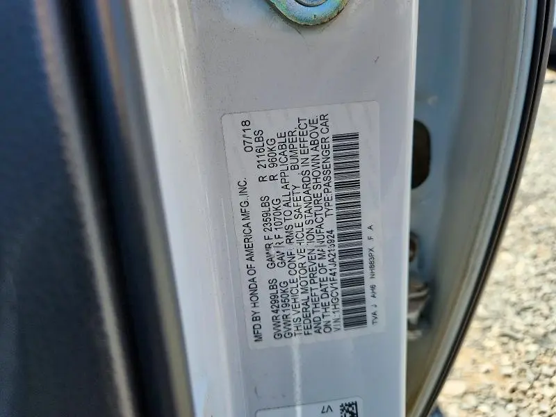 2018 HONDA ACCORD EX  