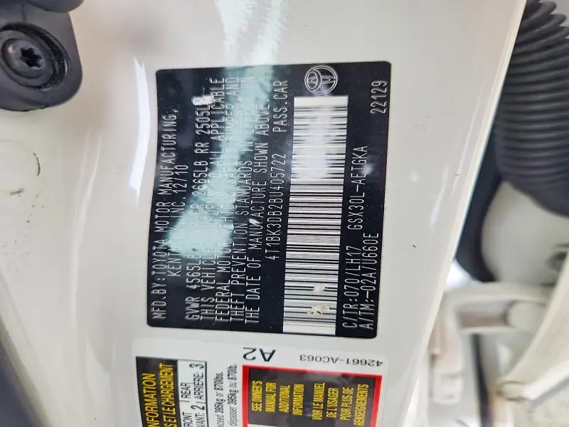 2011 TOYOTA AVALON BASE  