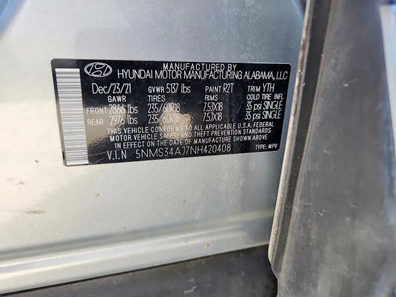 2022 HYUNDAI SANTA FE SEL  