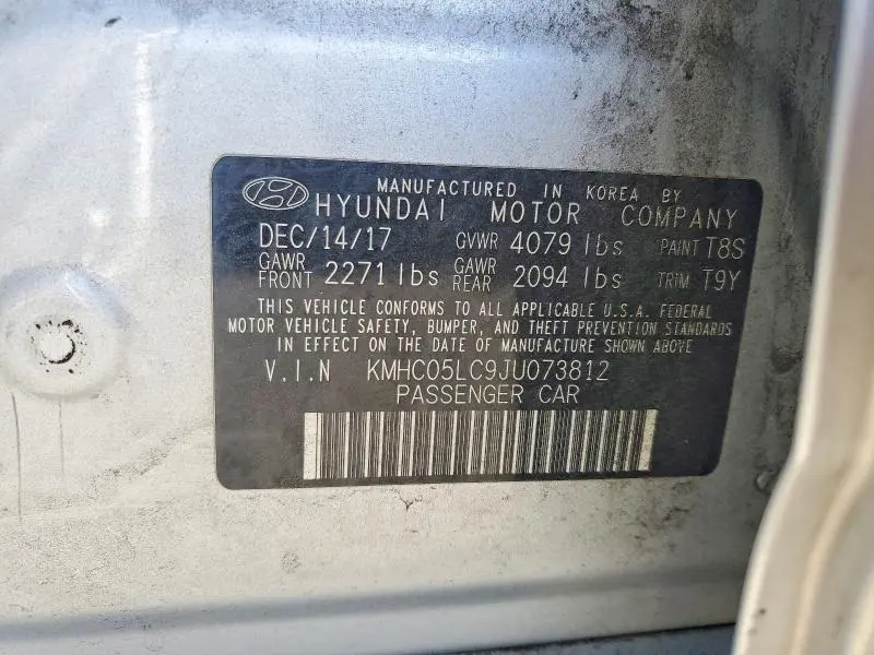 2018 HYUNDAI IONIQ LIMITED  