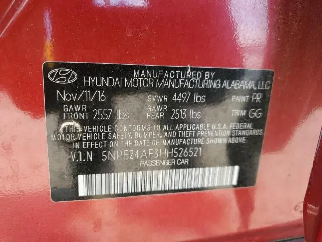 2017 HYUNDAI SONATA SE  