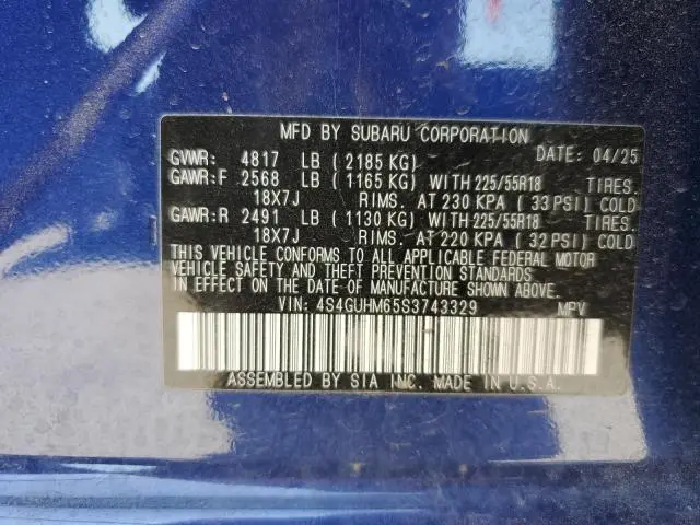 2025 SUBARU CROSSTREK LIMITED  