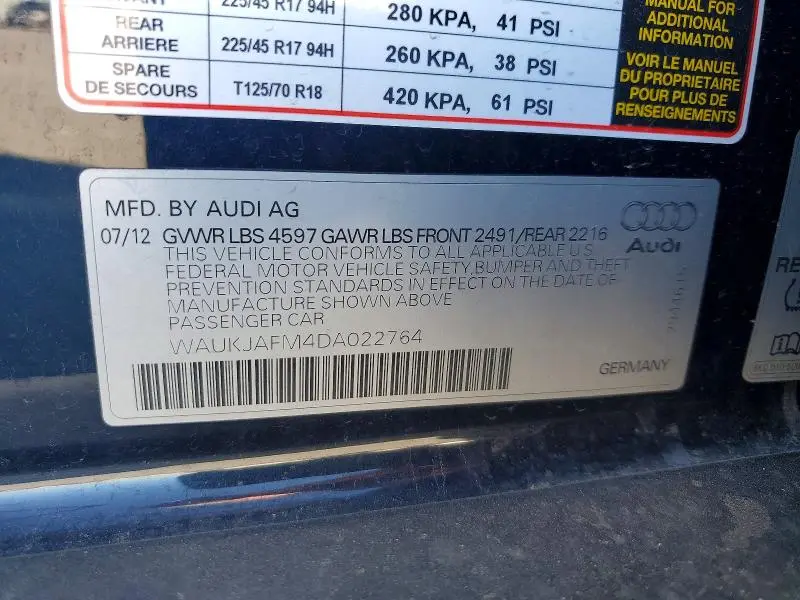 2013 AUDI A3 PREMIUM PLUS  