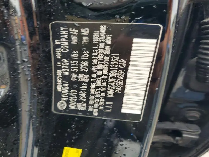 2011 HYUNDAI GENESIS 4.6L V8  