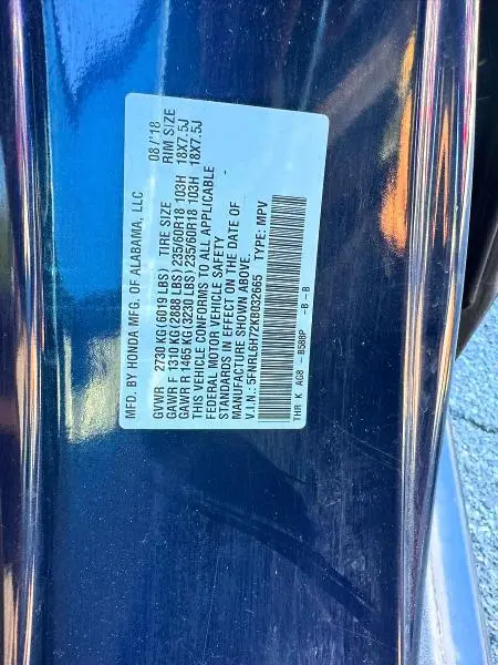2019 HONDA ODYSSEY EXL  