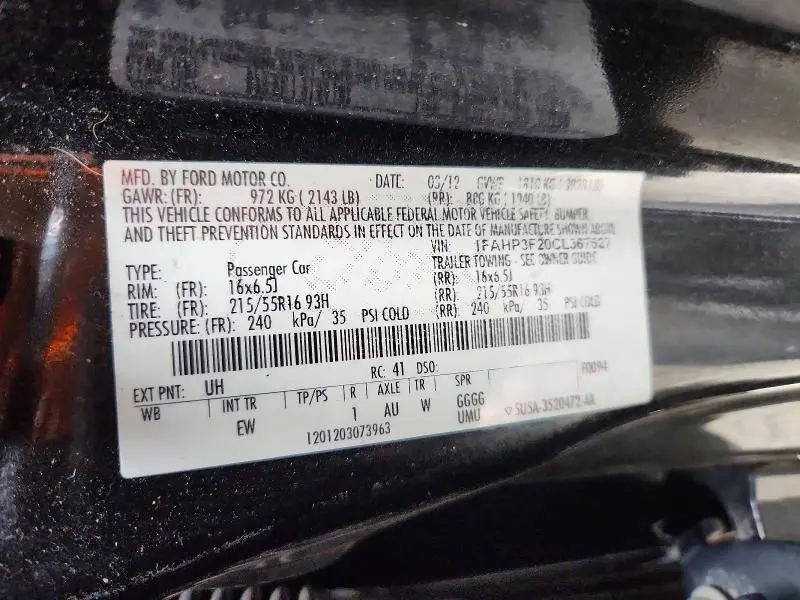 2012 FORD FOCUS SE  