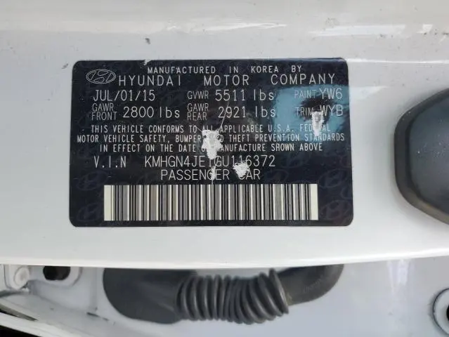 2016 HYUNDAI GENESIS 3.8L  