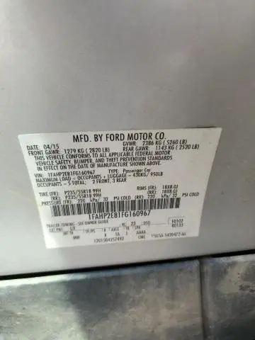 2015 FORD TAURUS SEL