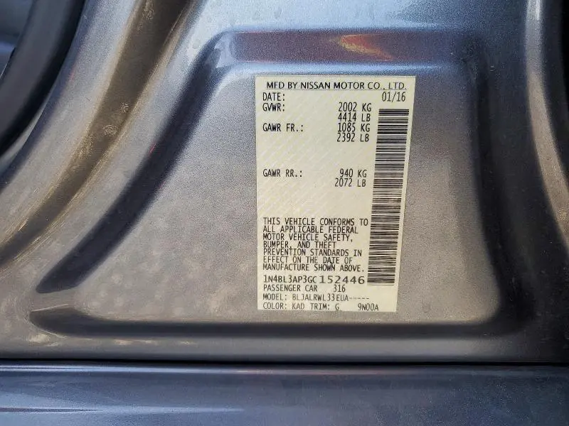 2016 NISSAN ALTIMA 3.5 SL  
