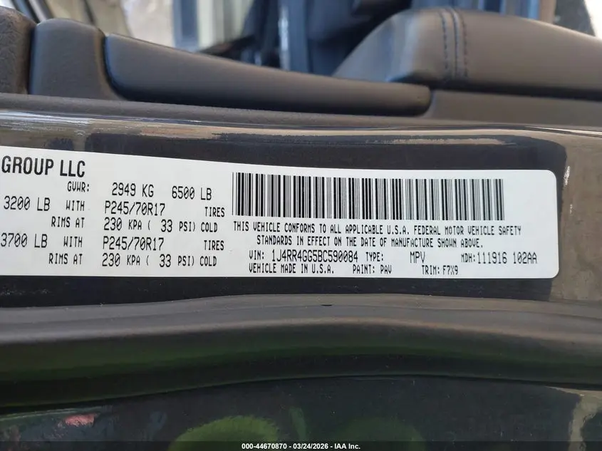 2011 JEEP GRAND CHEROKEE LAREDO