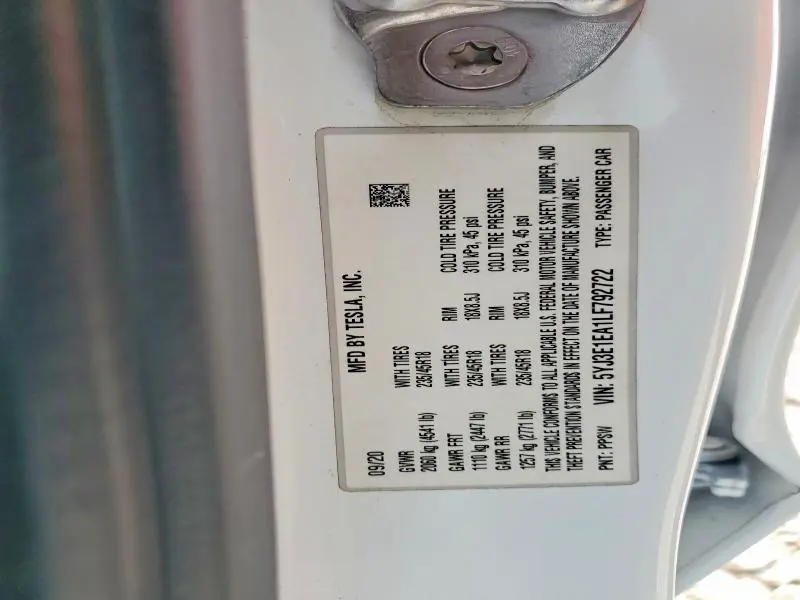 2020 TESLA MODEL 3   