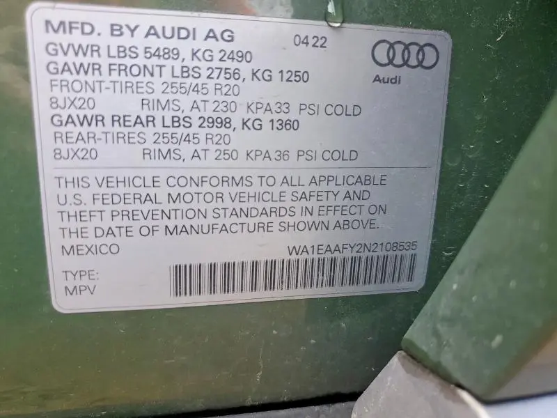 2022 AUDI Q5 PREMIUM PLUS 45  
