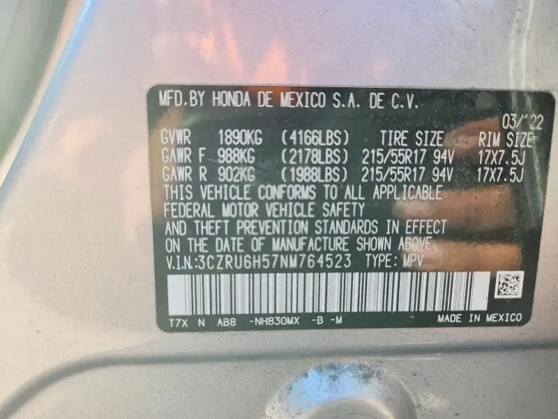2022 HONDA HR-V EX  