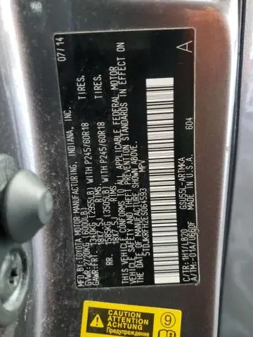 2014 TOYOTA HIGHLANDER XLE  