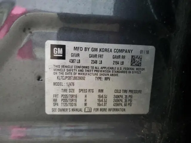 2018 CHEVROLET TRAX 1LT  