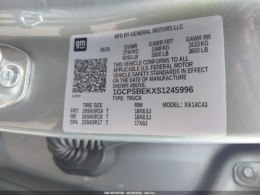 2025 CHEVROLET COLORADO 2WD WT