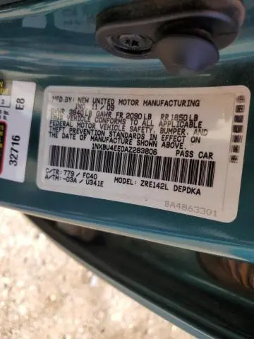 2010 TOYOTA COROLLA BASE  