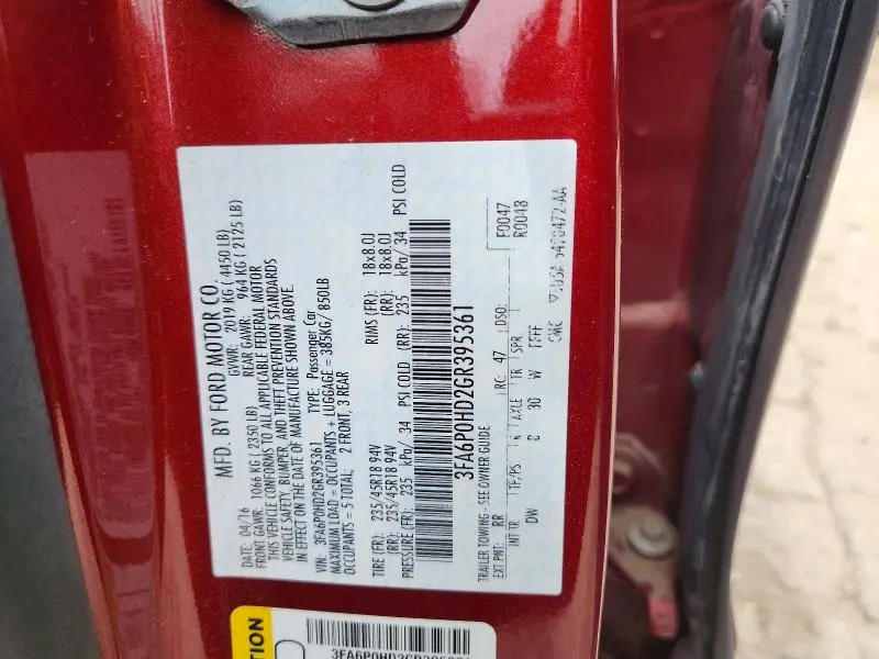 2016 FORD FUSION SE  