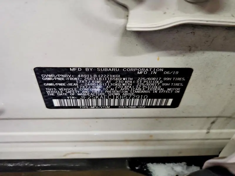 2019 SUBARU FORESTER PREMIUM  