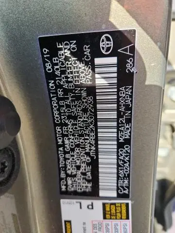 2019 TOYOTA COROLLA SE  