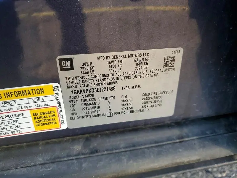 2014 GMC ACADIA SLE  
