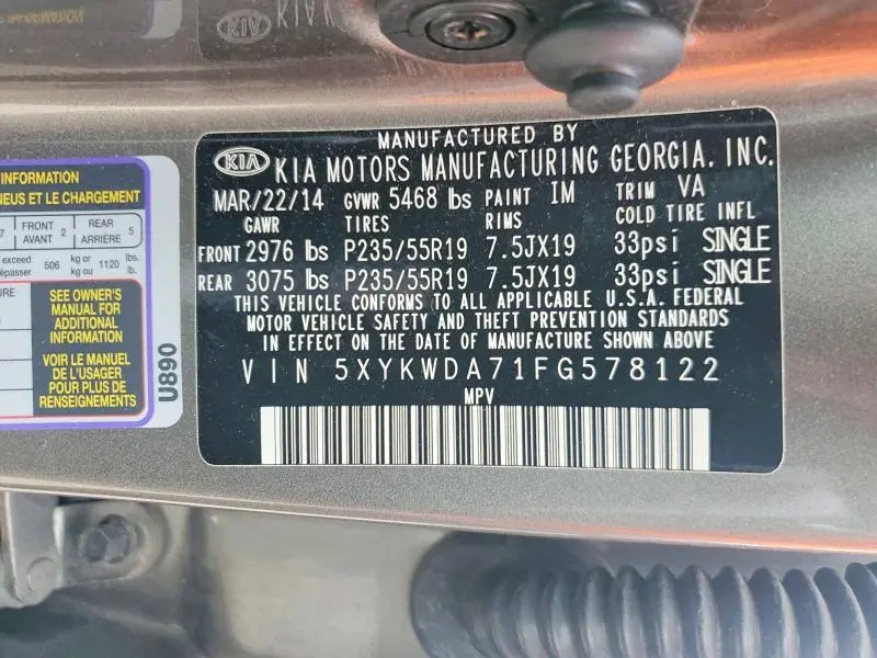 2015 KIA SORENTO SX LIMITED  