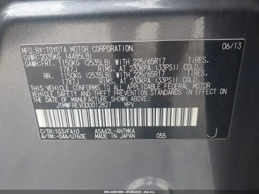 2013 TOYOTA RAV4 XLE