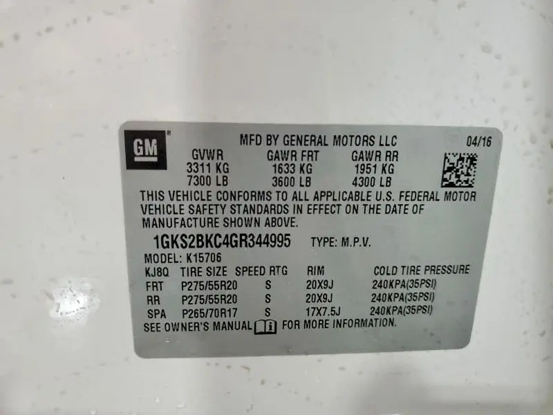 2016 GMC YUKON SLT  