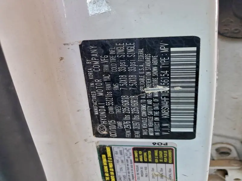 2016 HYUNDAI SANTA FE SE  