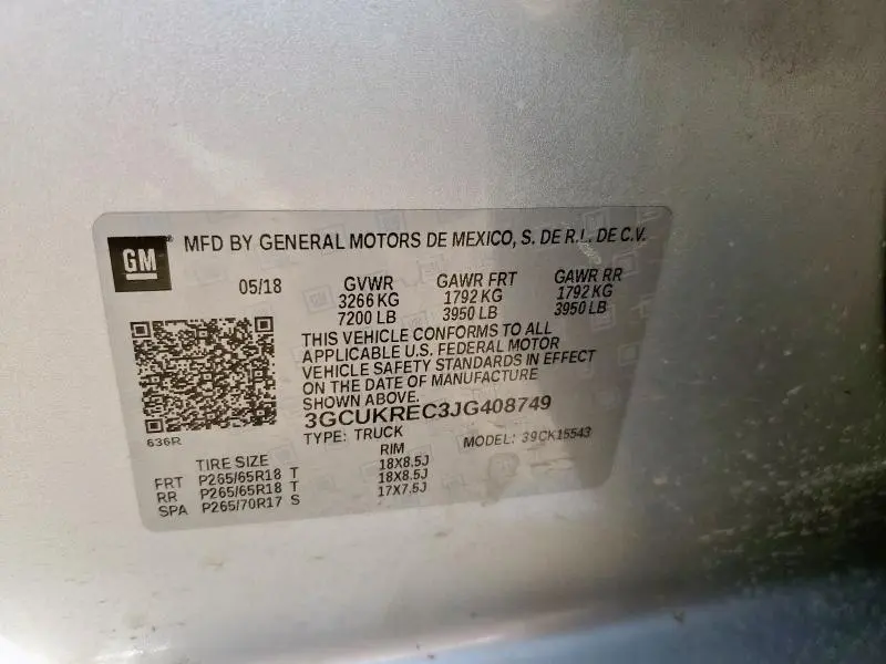 2018 CHEVROLET SILVERADO K1500 LT  