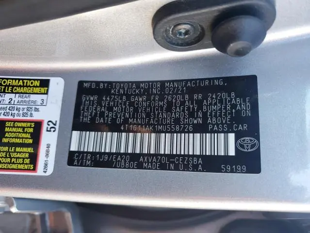 2021 TOYOTA CAMRY SE