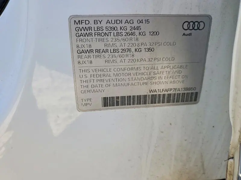 2015 AUDI Q5 PREMIUM PLUS  