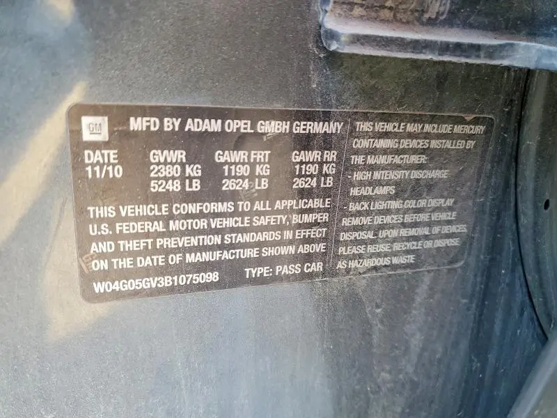 2011 BUICK REGAL CXL  