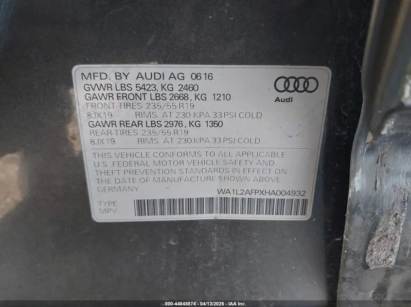 2017 AUDI Q5 2.0T PREMIUM