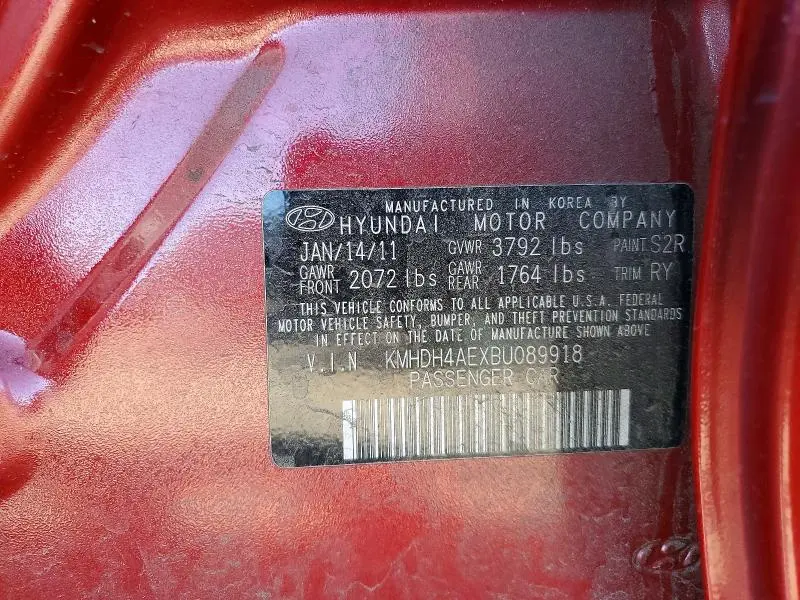 2011 HYUNDAI ELANTRA LIMITED  