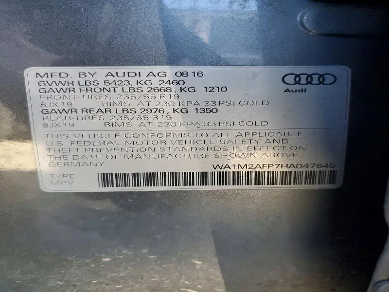 2017 AUDI Q5 PREMIUM PLUS  