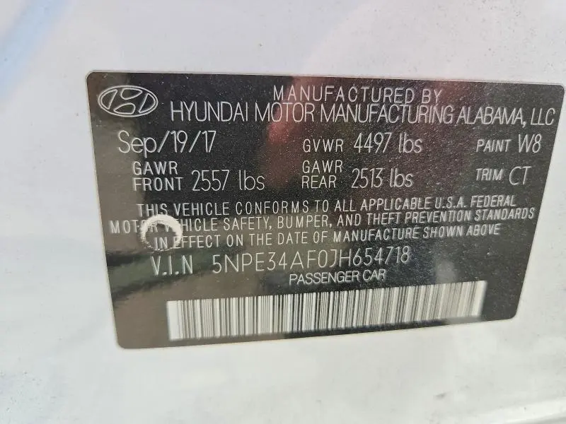 2018 HYUNDAI SONATA SEL  