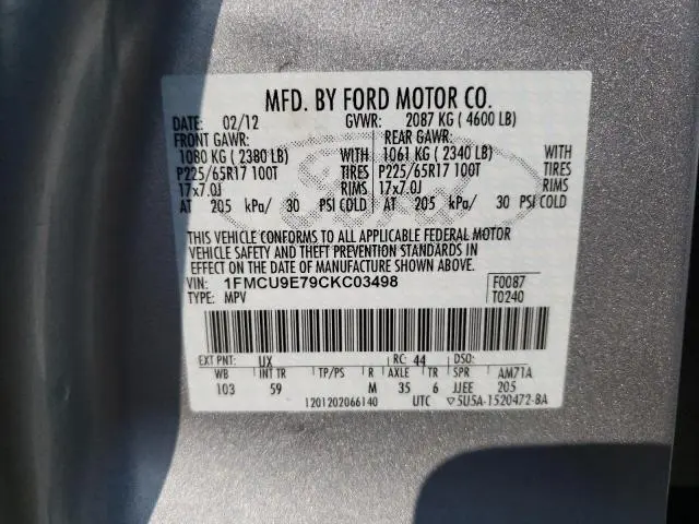 2012 FORD ESCAPE LIMITED  