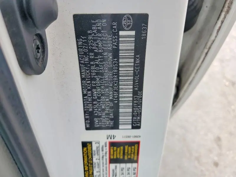 2011 TOYOTA CAMRY LE  