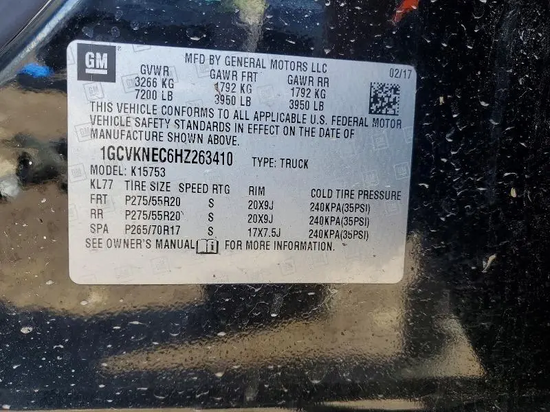 2017 CHEVROLET SILVERADO K1500  