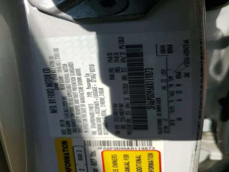 2019 FORD FUSION TITANIUM  