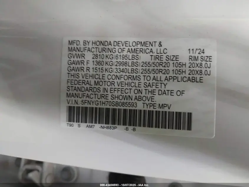 2025 HONDA PILOT TOURING