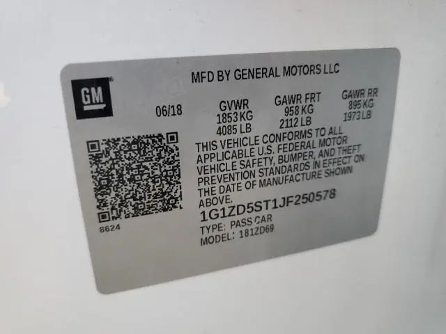 2018 CHEVROLET MALIBU LT  